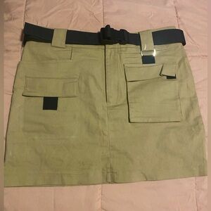 Khaki Cargo Mini Skirt